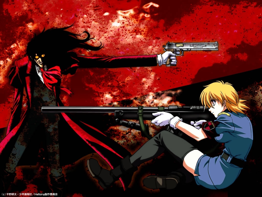 Alucard Anime Ceres & Alucard - Alucard Hellsing And Police Girl , HD Wallpaper & Backgrounds