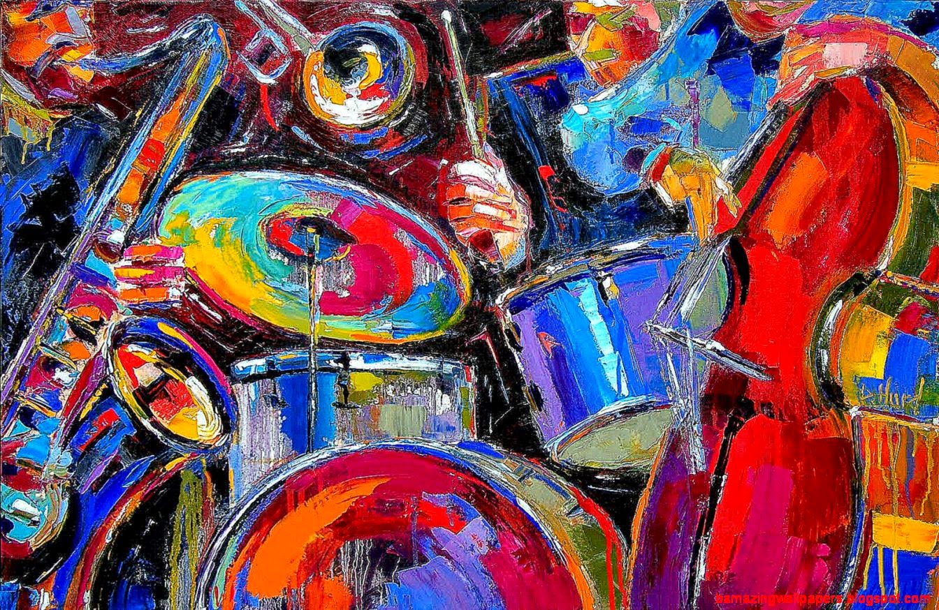 Abstract Art Paintings Music Hd Wallpaper And Download - Jazz Music Abstract Art , HD Wallpaper & Backgrounds