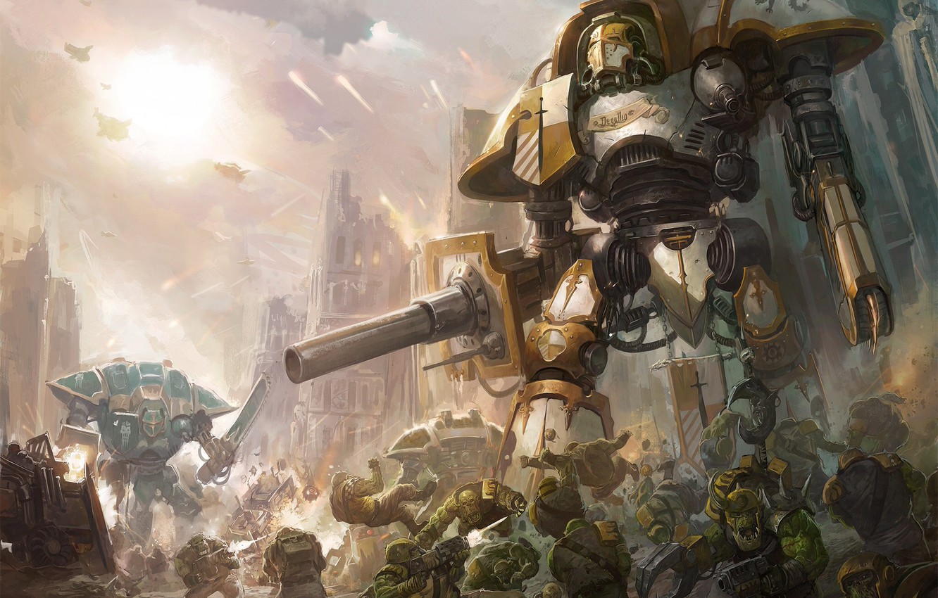 Photo Wallpaper Warhammer 40000, Orcs, Orks, Warhammer - Warhammer 40k Imperial Knight , HD Wallpaper & Backgrounds