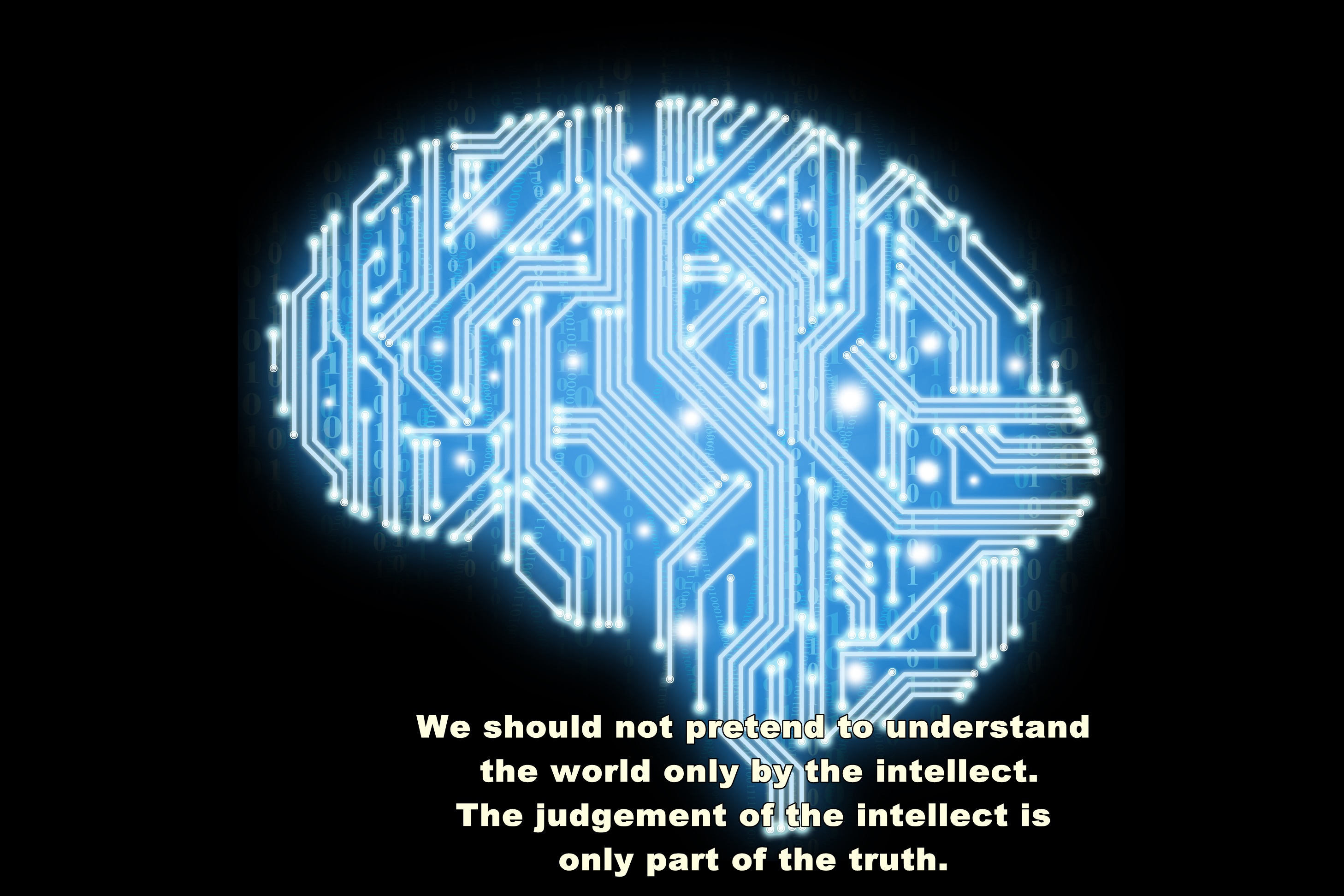 Digital Brain Wallpaper With Intelligence Quote - Brain With Green Colour , HD Wallpaper & Backgrounds