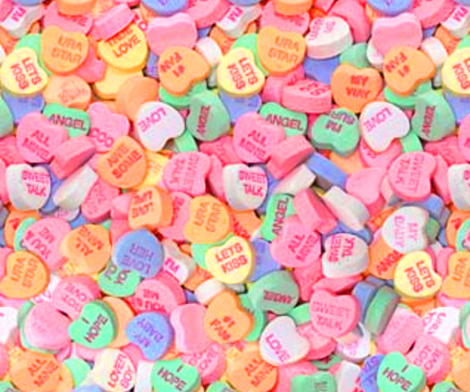Candy Wallpaper - Original Candy Hearts , HD Wallpaper & Backgrounds