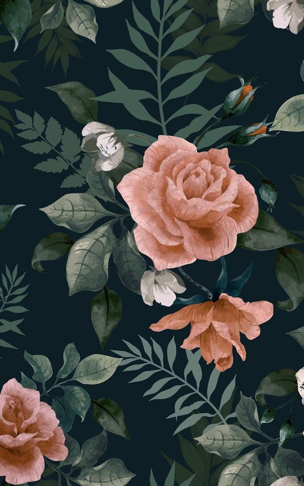Vintage Dark Green Floral , HD Wallpaper & Backgrounds