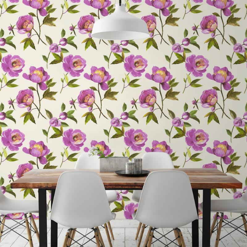 Florence Pink Wallpaper - Black And White Wall Art For Dining Room , HD Wallpaper & Backgrounds