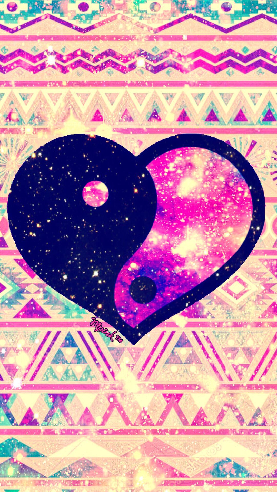 Pink And Purple Yin Yang Heart , HD Wallpaper & Backgrounds