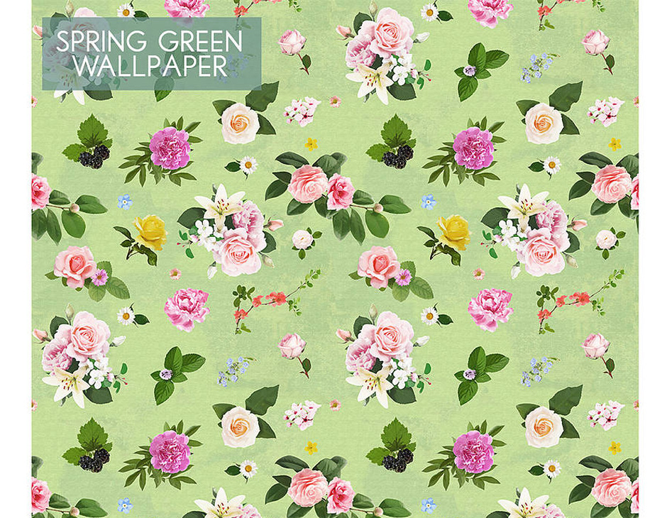 Self Adhesive Spring Green Floral Wallpaper Contemporary - เกีย ว กับ การ บริการ , HD Wallpaper & Backgrounds