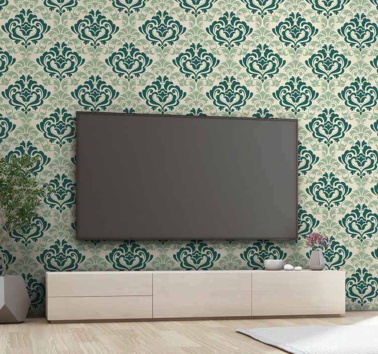 Green Floral Filigree Wall Mural Decal - Sweater رسم , HD Wallpaper & Backgrounds