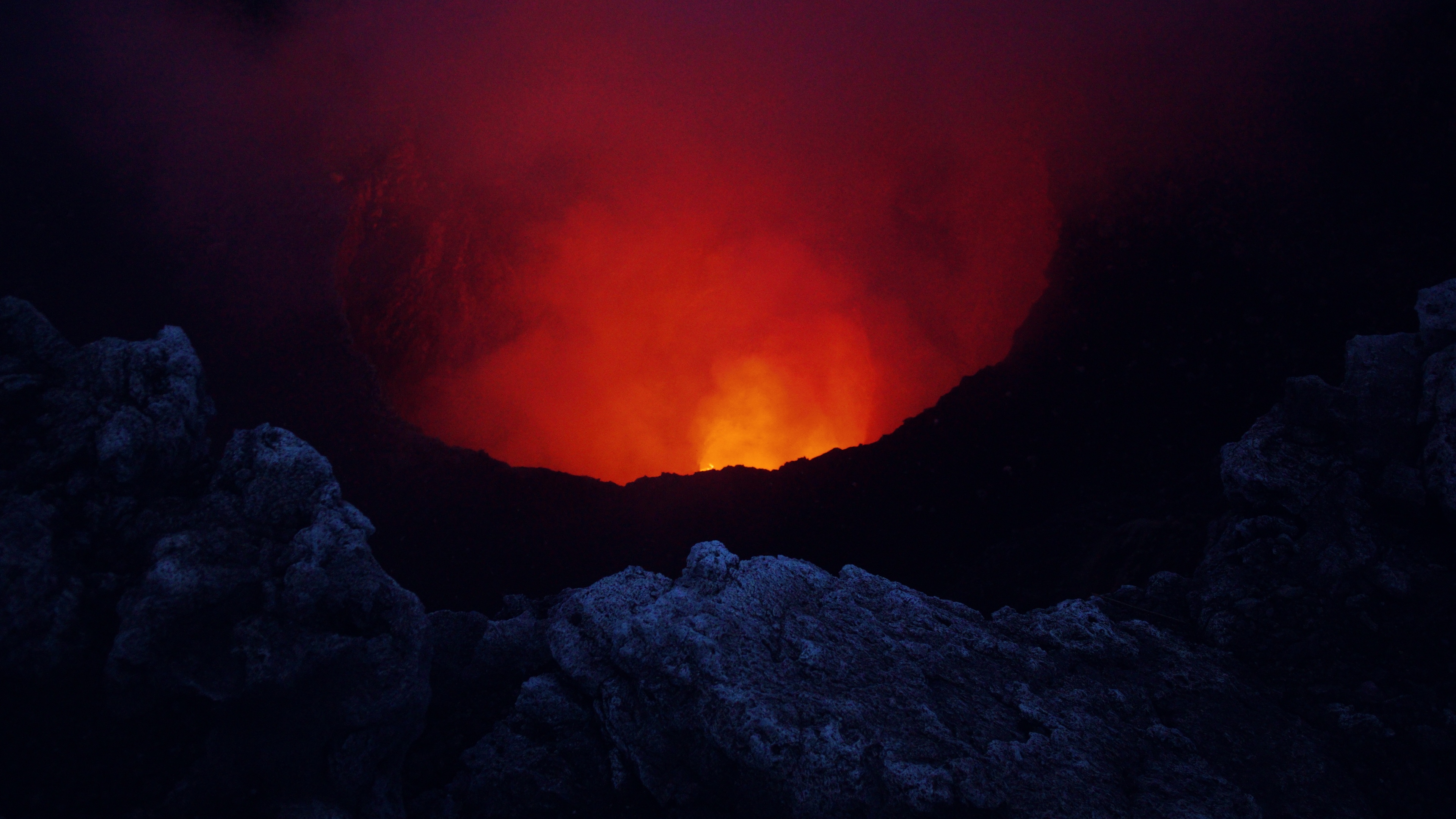#landscape, #smoke, #volcanic Eruption, #lava, #crater, - Volcano Dark , HD Wallpaper & Backgrounds