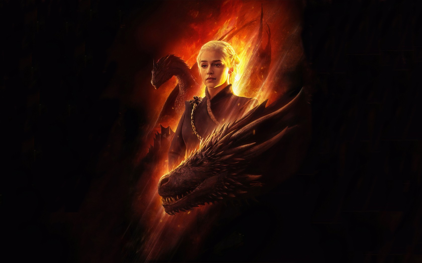 House Targaryen, Game Of Thrones, Flames, Dragon, Artwork, - Daenerys Targaryen , HD Wallpaper & Backgrounds