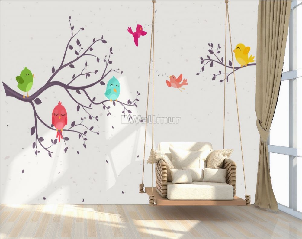 Birds Singing In Trees Cartoon , HD Wallpaper & Backgrounds