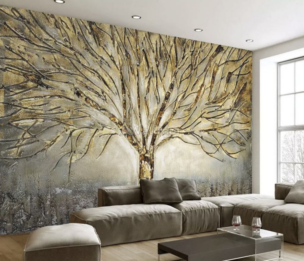 Mural Wall Living Room , HD Wallpaper & Backgrounds