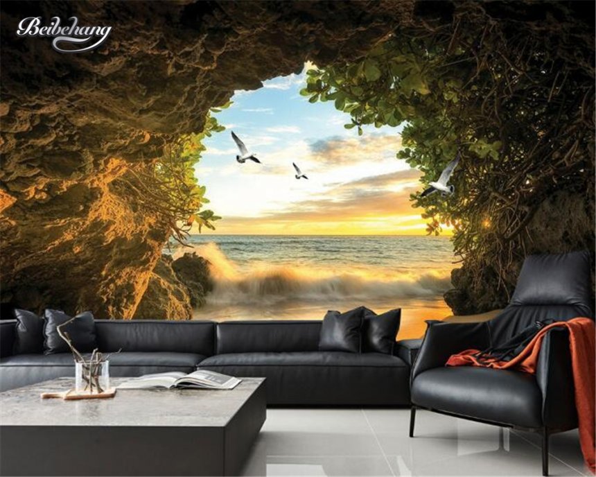 Forest Wallpaper Walls Wall Murals Bedroom Scenery - Nature 3d Wallpaper For Room , HD Wallpaper & Backgrounds
