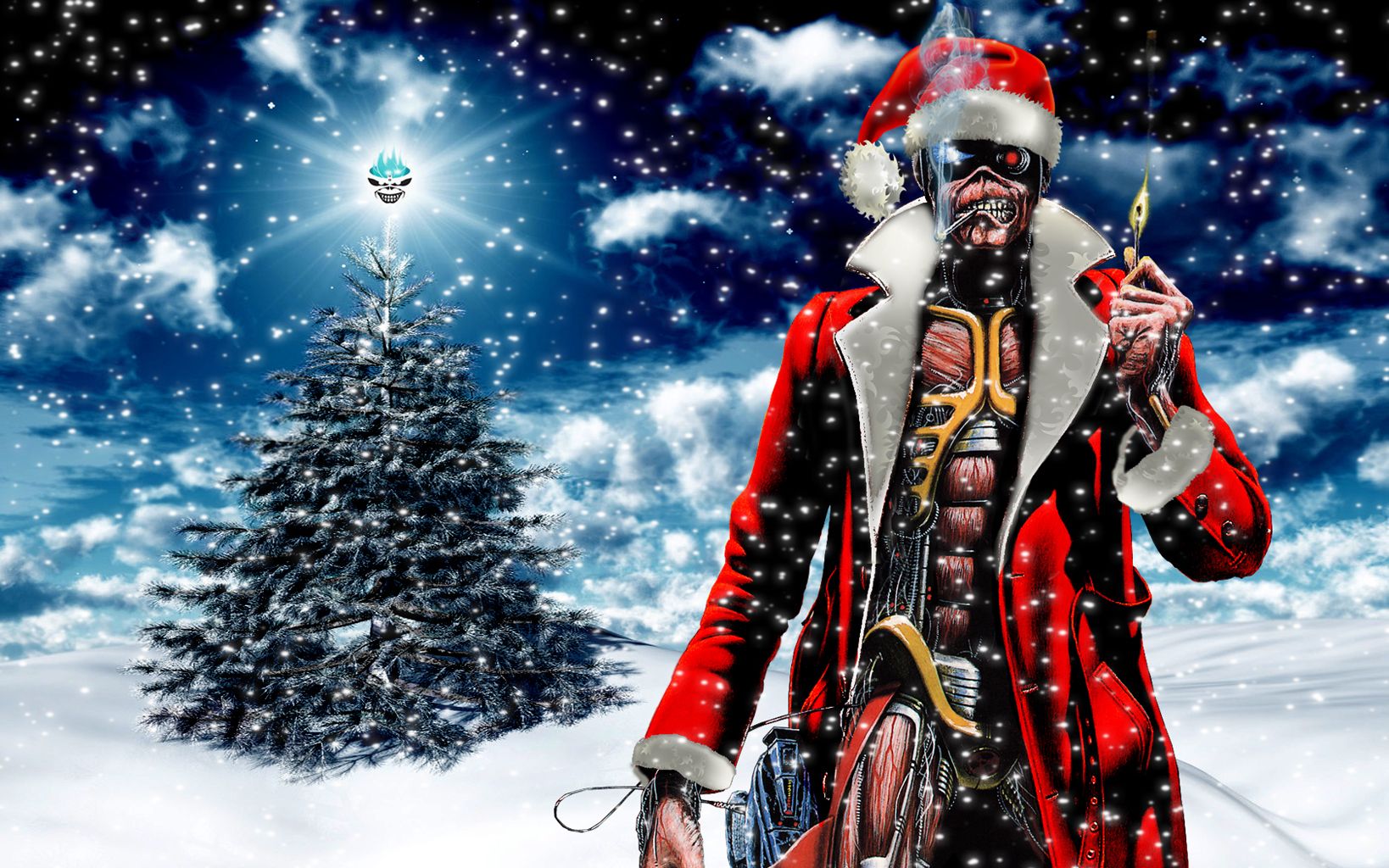 Santa Claus Wallpaper High Quality - Iron Maiden Christmas , HD Wallpaper & Backgrounds
