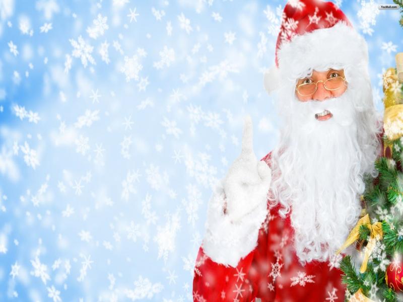 Santa Claus Wallpaper Ppt Backgrounds - Winter Season Crismistmas Tree , HD Wallpaper & Backgrounds