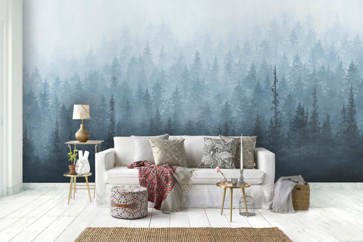 Wall Mural Forest Painted , HD Wallpaper & Backgrounds