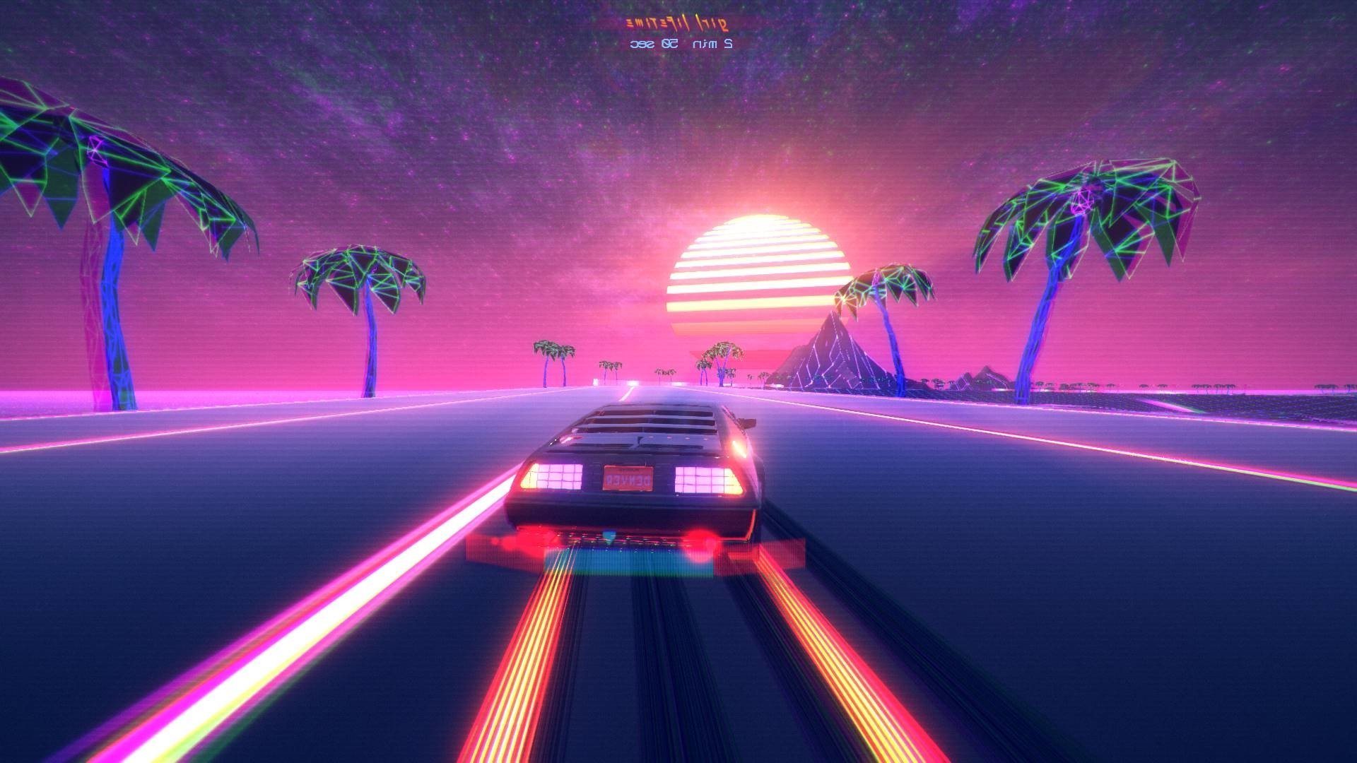 Outrun Wallpaper Hd Groovy Wallpapers - Out Drive , HD Wallpaper & Backgrounds