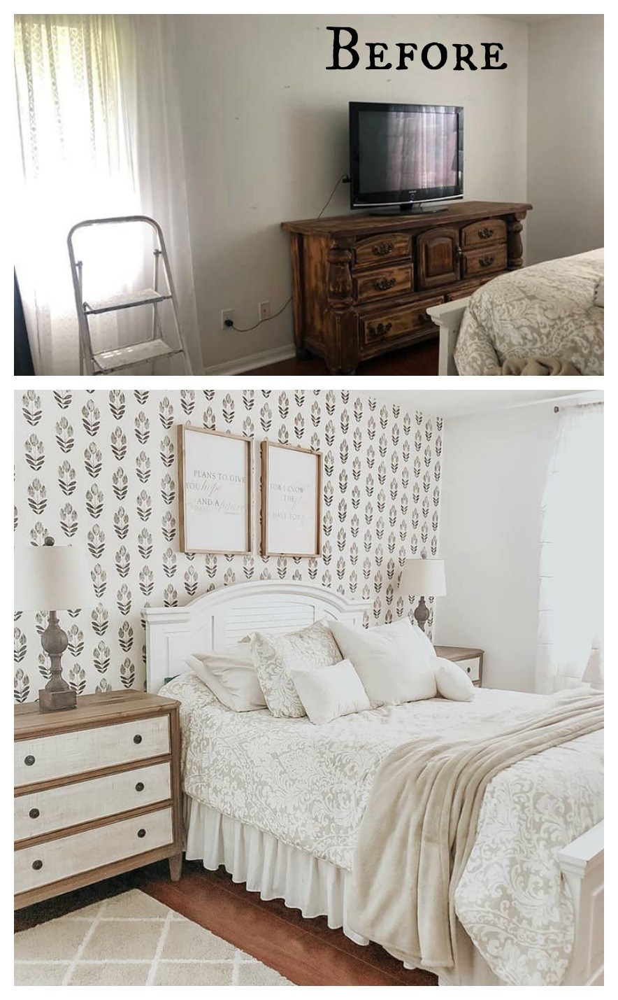 #26 Wallpaper Transformation Xo Simply Lo - Bedroom , HD Wallpaper & Backgrounds
