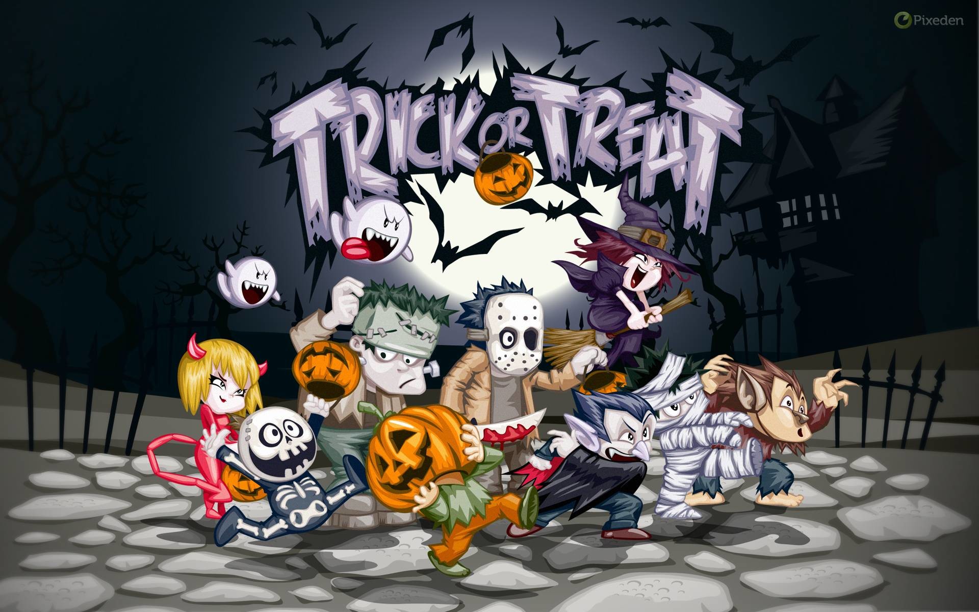 Trick Or Treat Wallpaper - Free Halloween , HD Wallpaper & Backgrounds