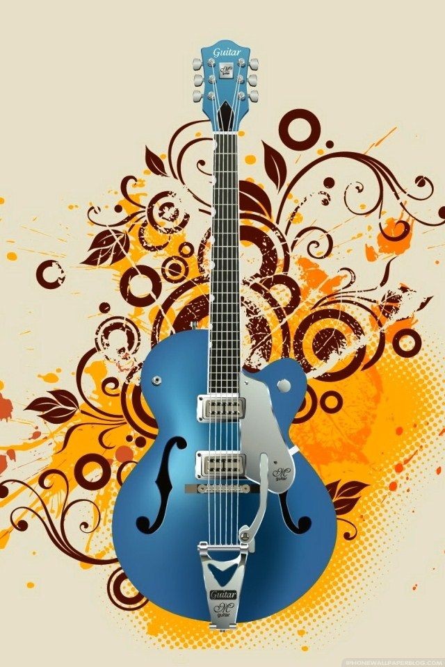 Blues Guitar Iphone Wallpaper Lovely Country Blue Guitar - Guitar , HD Wallpaper & Backgrounds