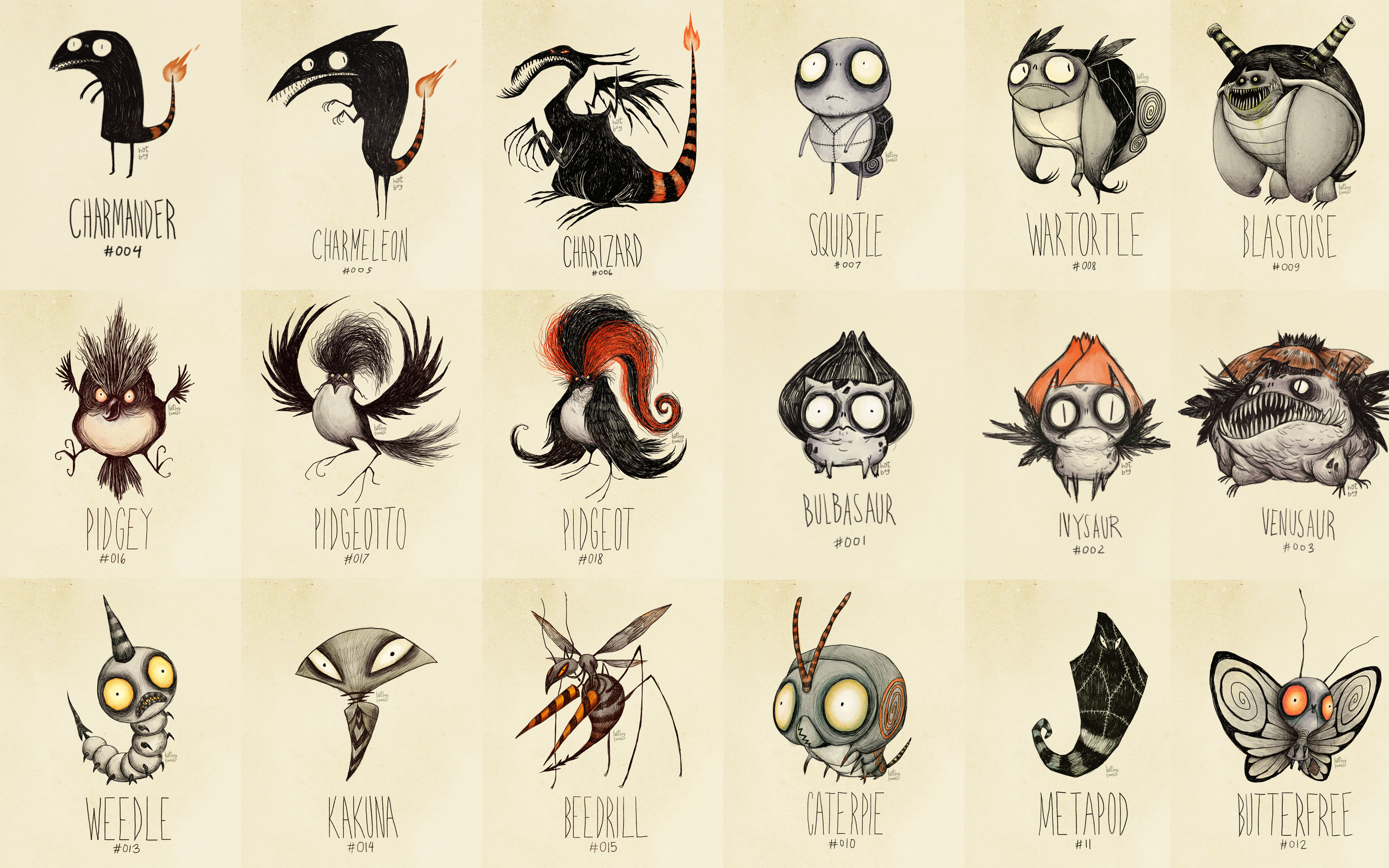 I Don'know Why, But I Made A Wallpaper From The Source - Tim Burton Pokemon Tattoo , HD Wallpaper & Backgrounds