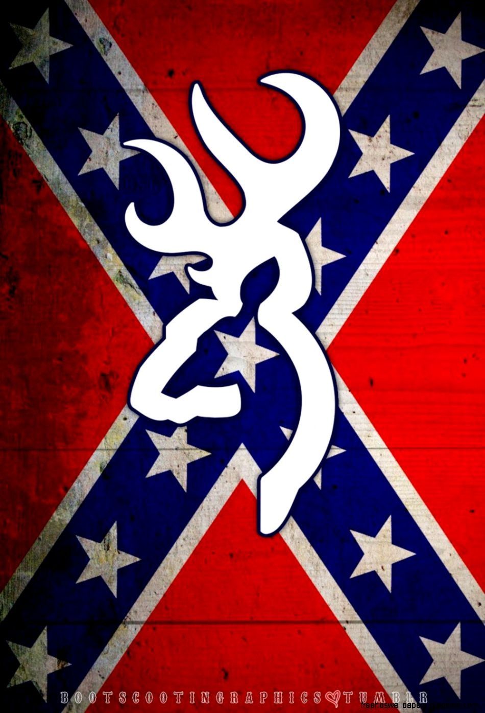 Redneck Wallpaper - Rebel Flag With Browning Symbol , HD Wallpaper & Backgrounds