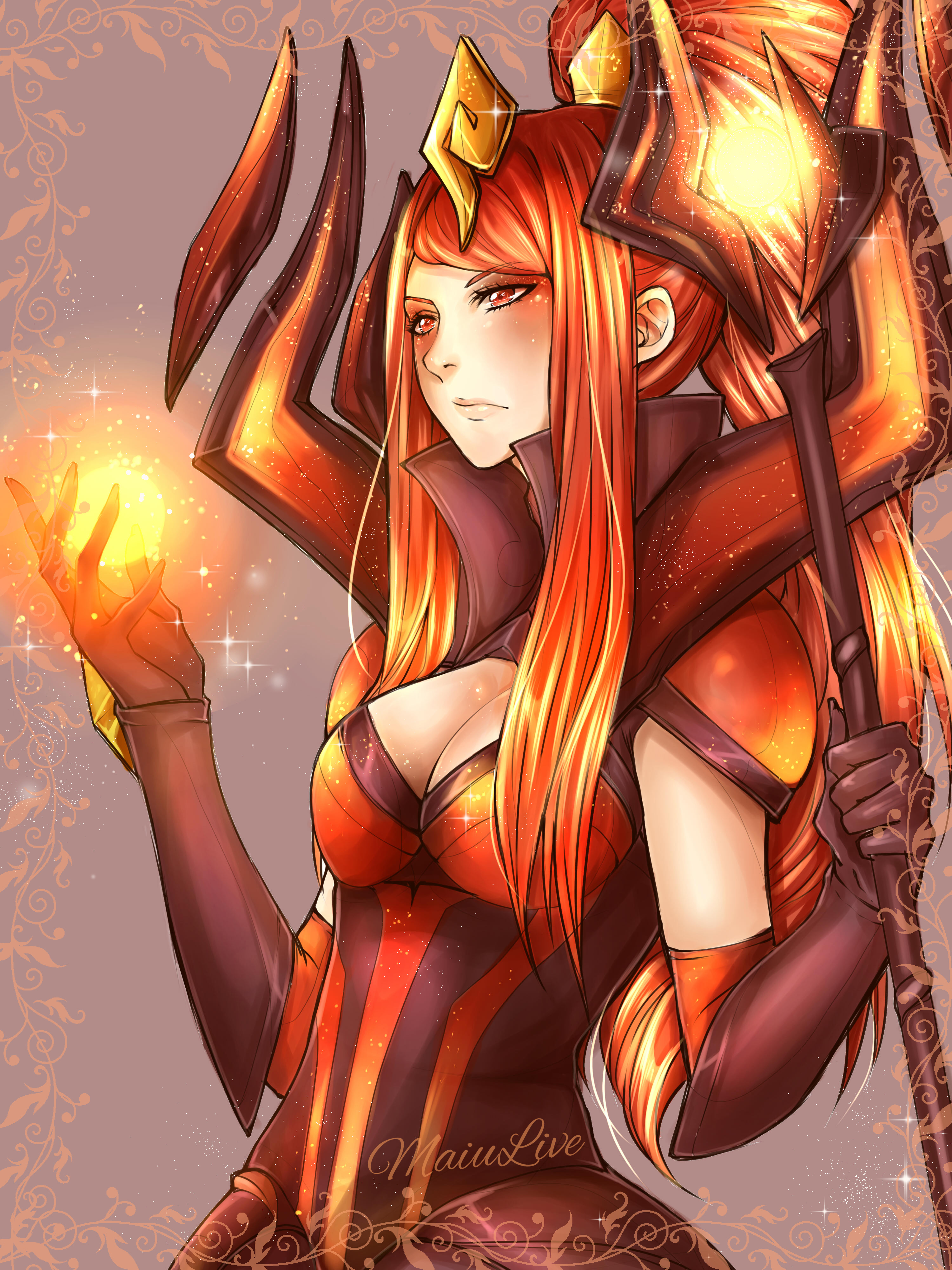 Elementalist Lux By Maiulive Hd Wallpaper Background - Lol Elementalist Lux Magma , HD Wallpaper & Backgrounds