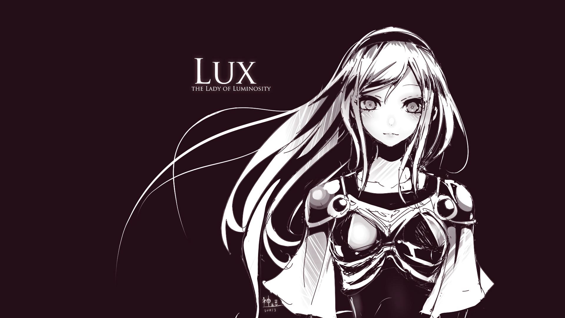 Free Download Lux Wallpaper Id - Elementalist Lux Black And White , HD Wallpaper & Backgrounds
