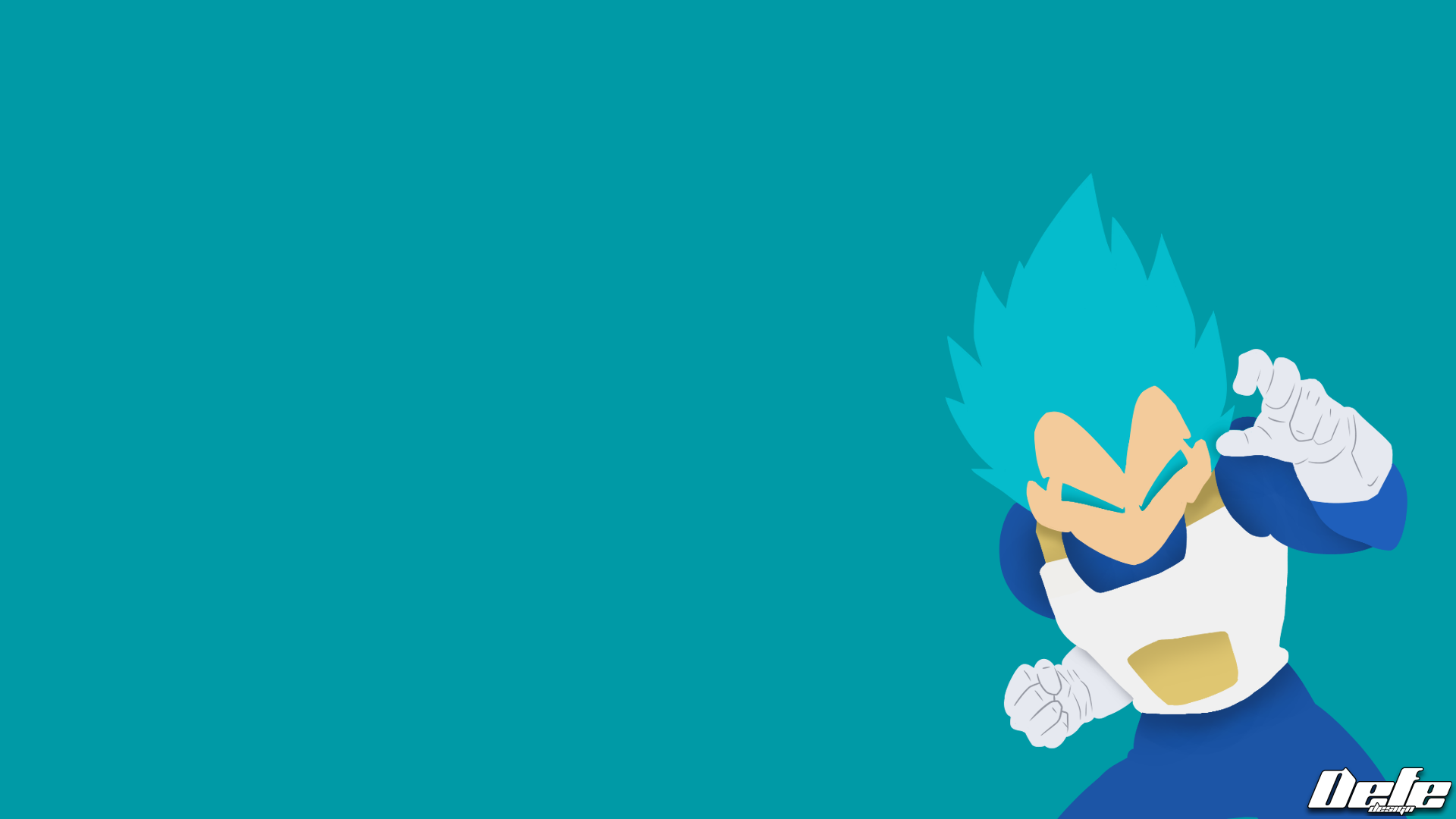 Vegeta Super Sayan Blue Minimal Wallpaper Hd By Defe - Cartoon , HD Wallpaper & Backgrounds