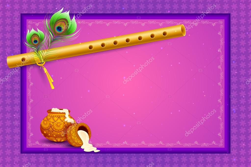 Happy Janmashtami Wallpaper Background Stock Vector - Krishna , HD Wallpaper & Backgrounds