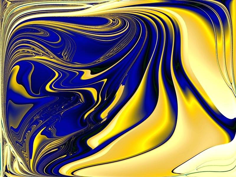 Fractal Art Blue Yellow And Wallpaper Iphone - Blue And Gold Swirl Background , HD Wallpaper & Backgrounds