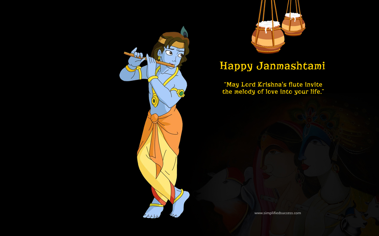 Janmashtami Hd Wallpaper With Quote Free Download - Janmashtami Hd , HD Wallpaper & Backgrounds