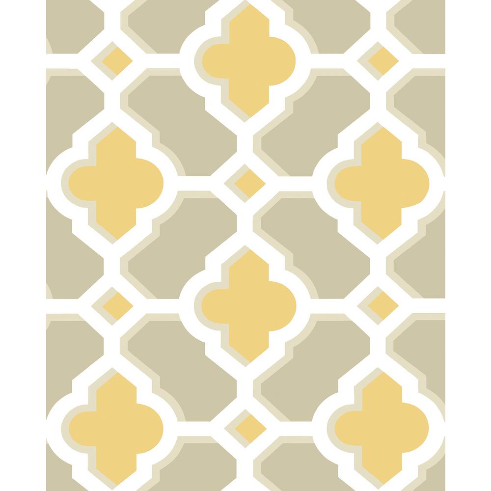 Lido Mustard Quatrefoil Wallpaper 2744-24124 - Quatrefoil Wallpaper Designs , HD Wallpaper & Backgrounds