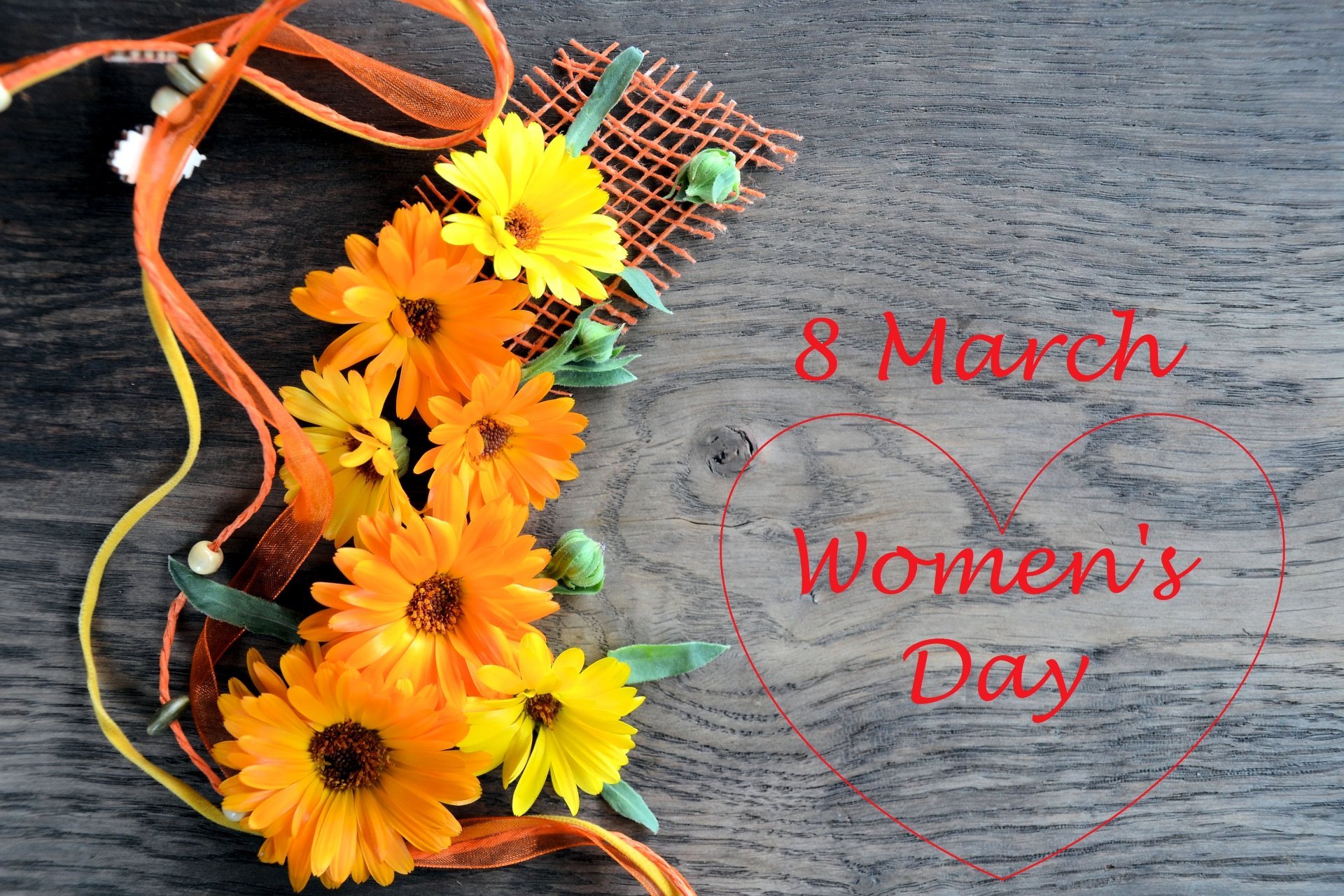 March 8 Women's Day Flower Gerbera Heart Greeting - 8 Марта Герберы , HD Wallpaper & Backgrounds
