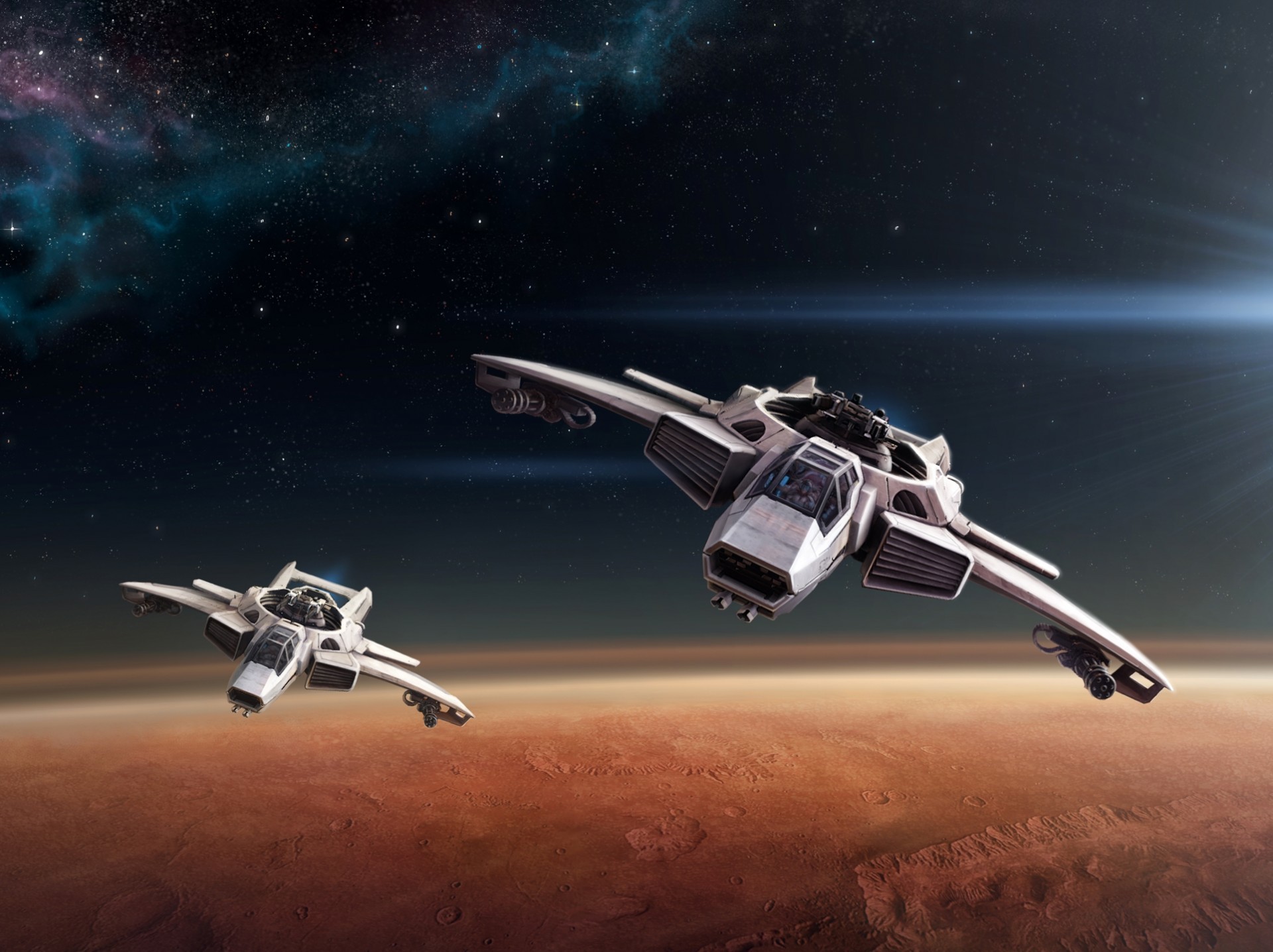 Spaceships, Planet, Stars, Star Citizen - Space Fighters , HD Wallpaper & Backgrounds