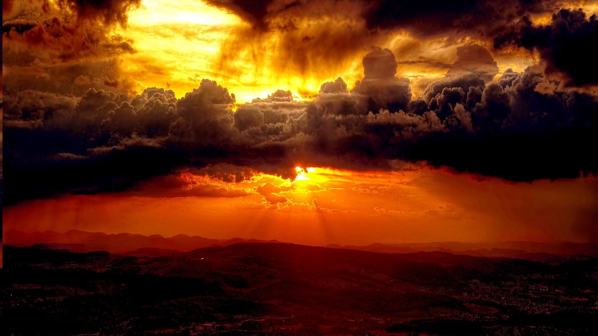 Sunsets Hidden Sun Nature Clouds Rays Sunset Wallpaper - Dark Cloud In Sky , HD Wallpaper & Backgrounds