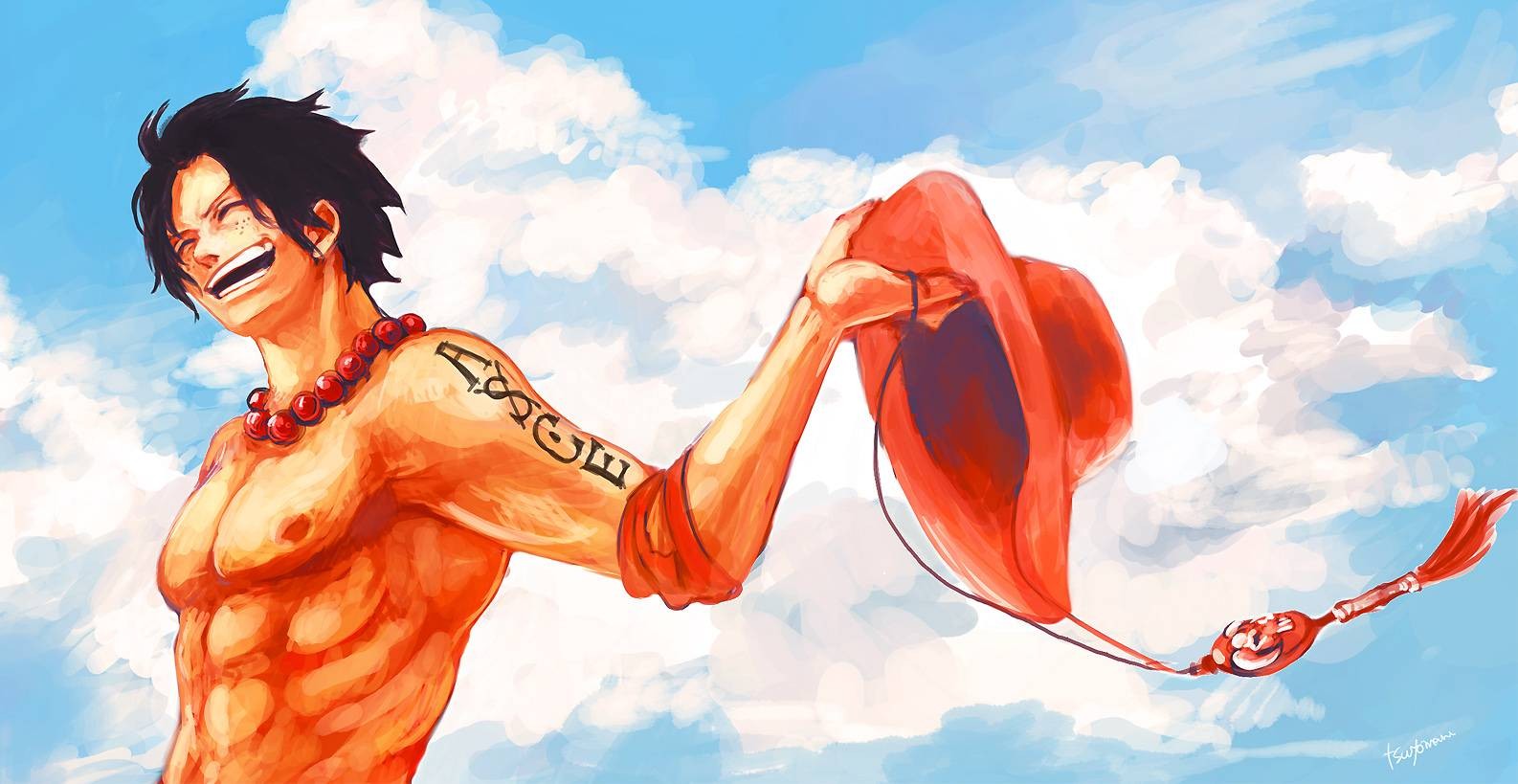 171kib, 1586x819, The Images Of One Piece Anime Ace - One Piece Ace Wallpaper Hd , HD Wallpaper & Backgrounds