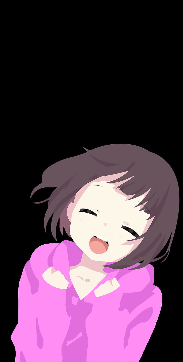 Anime, Anime Girls, Amoled, Dark, Cute Smile, Hd Wallpaper - Cute Smile Anime Girl , HD Wallpaper & Backgrounds
