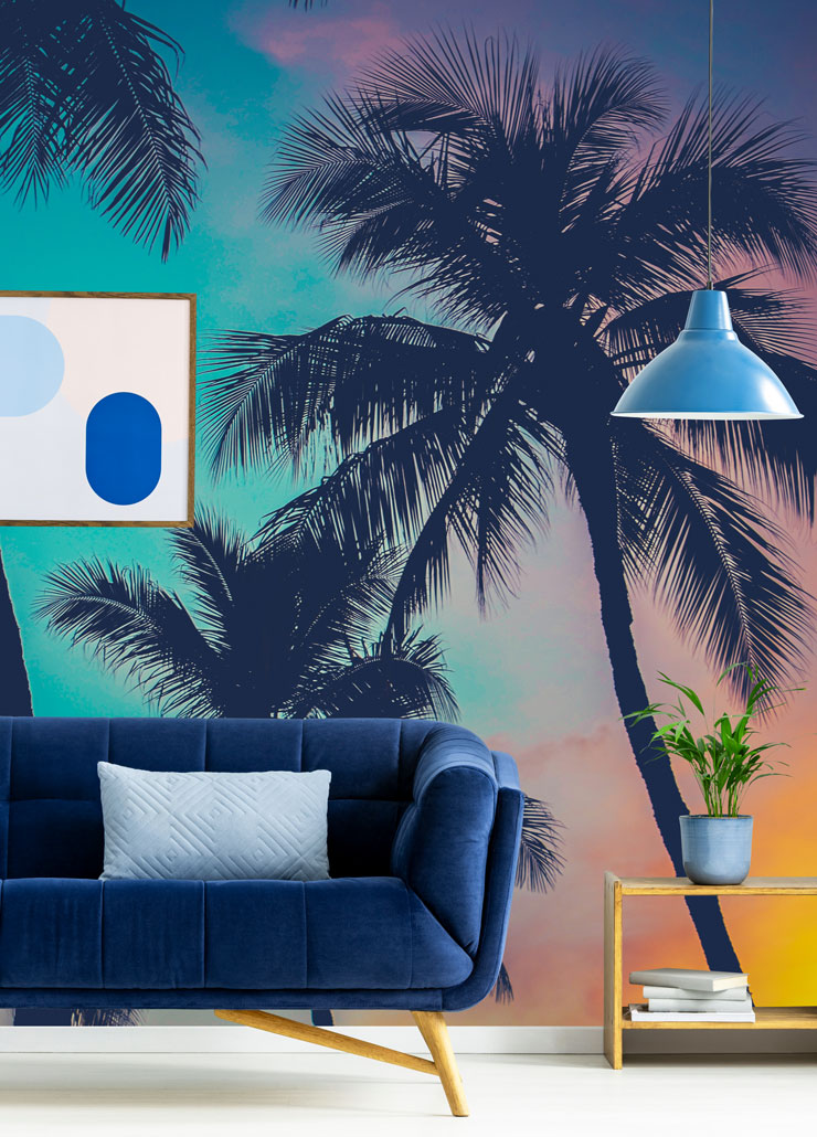 Hawaii Sunset Wallpaper In Living Room - Imagenes Con Tonos Frios , HD Wallpaper & Backgrounds