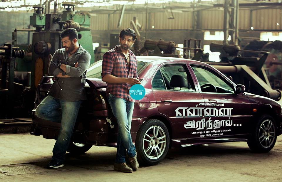 In/wp Arindhaal Posters Stills Images Ajith Trisha - Yennai Arindhaal Poster Car , HD Wallpaper & Backgrounds