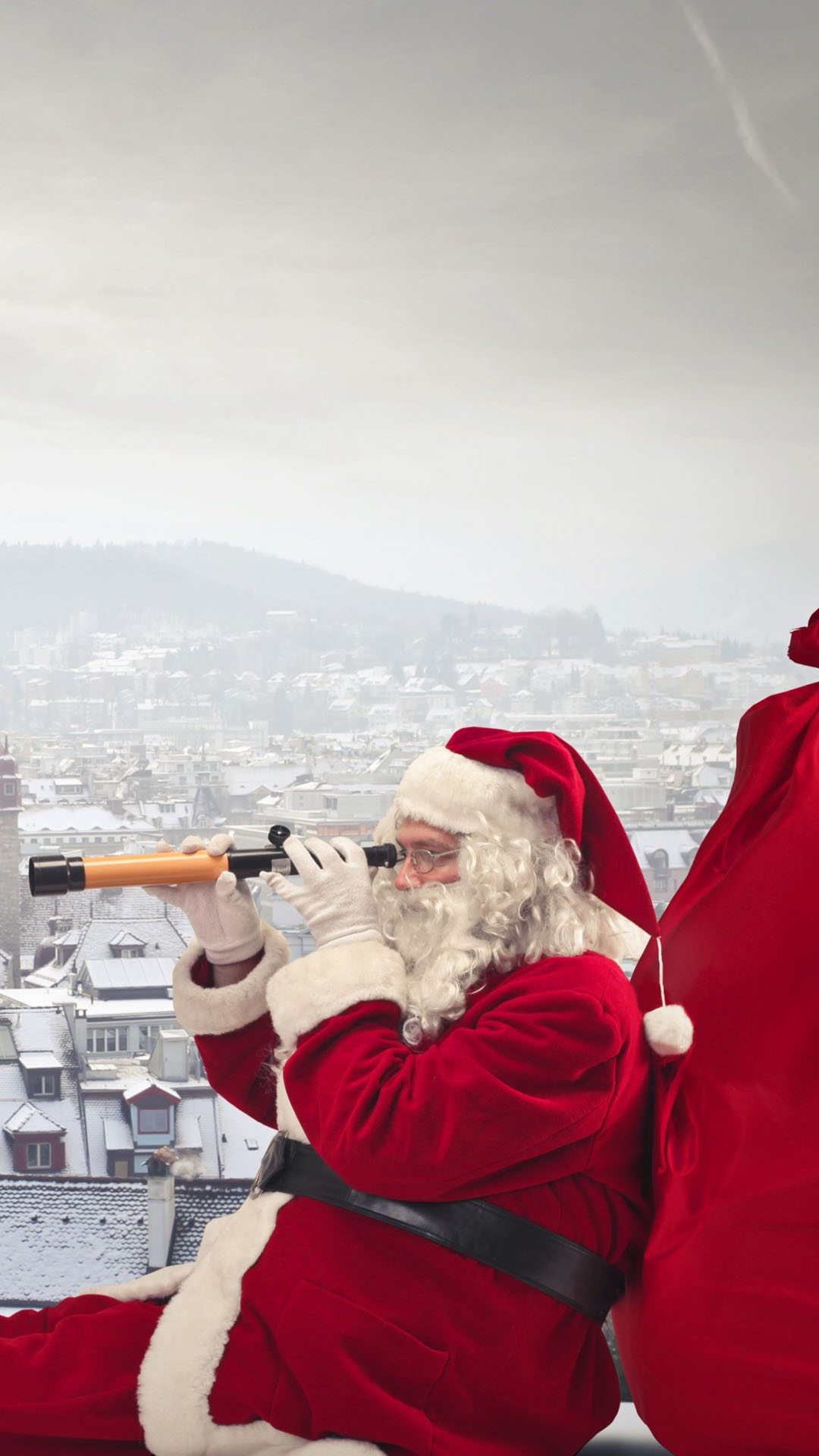 Santa Claus With Telescope , HD Wallpaper & Backgrounds