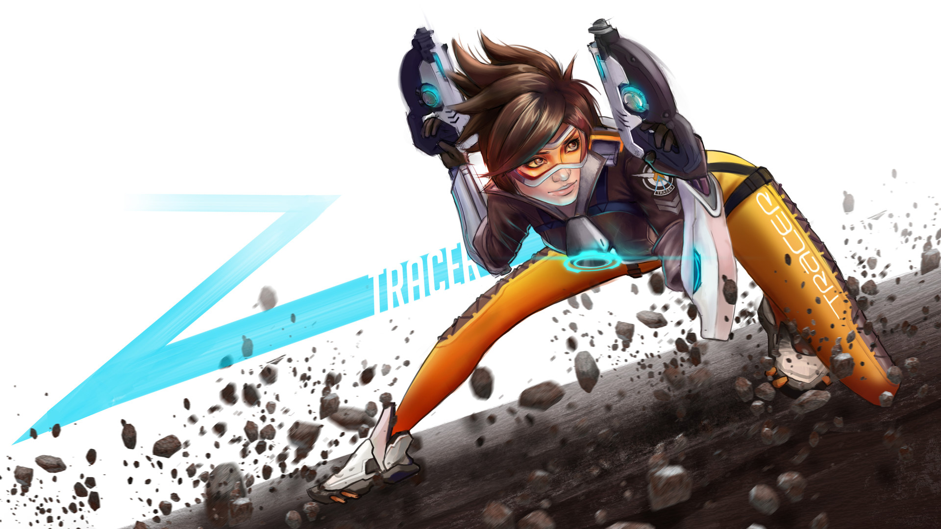Video Game Overwatch Tracer Hd Wallpaper Background - Tracer Overwatch Wallpaper 4k , HD Wallpaper & Backgrounds