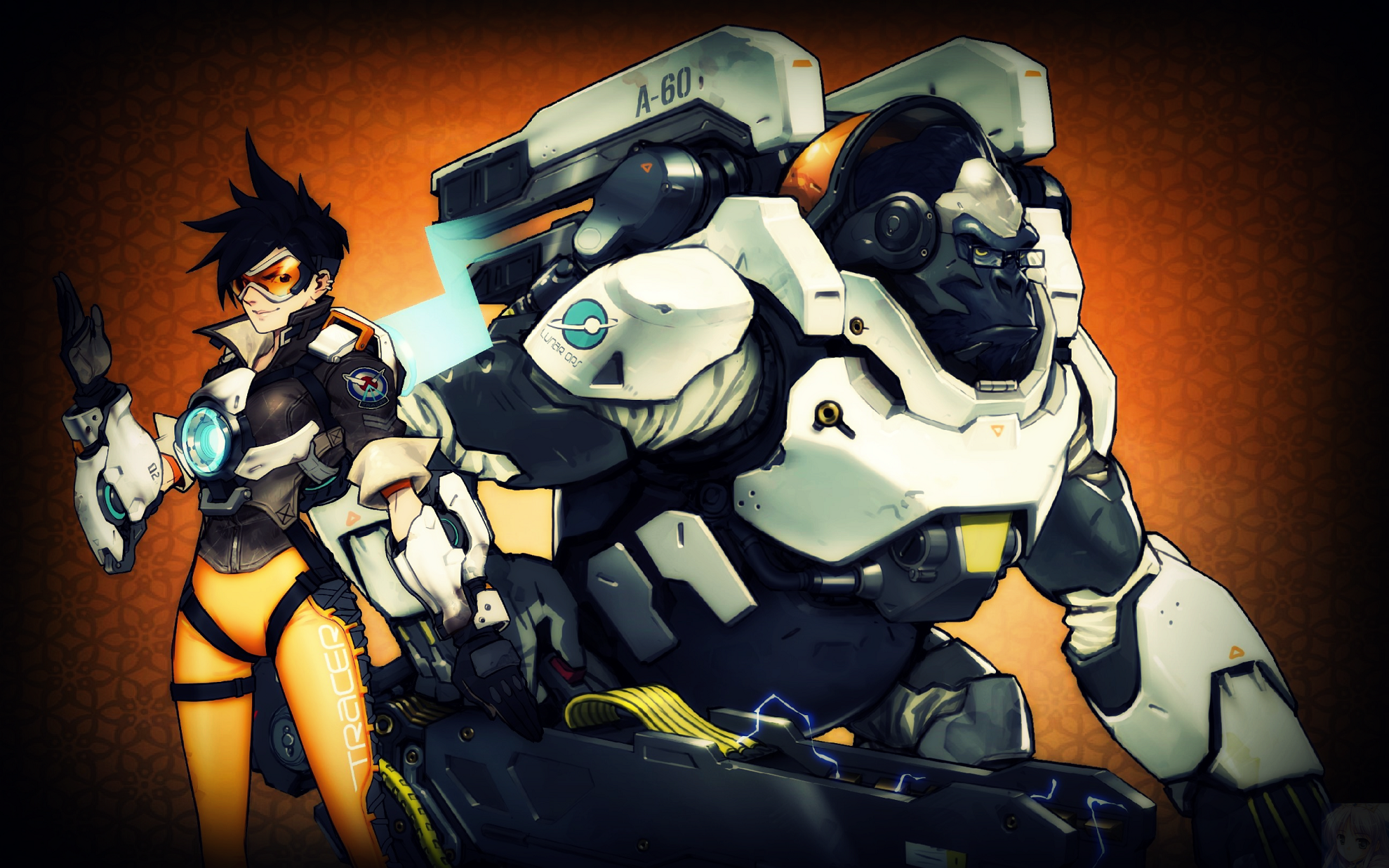 Image For Winston & Tracer - Winston Overwatch Concept Art , HD Wallpaper & Backgrounds