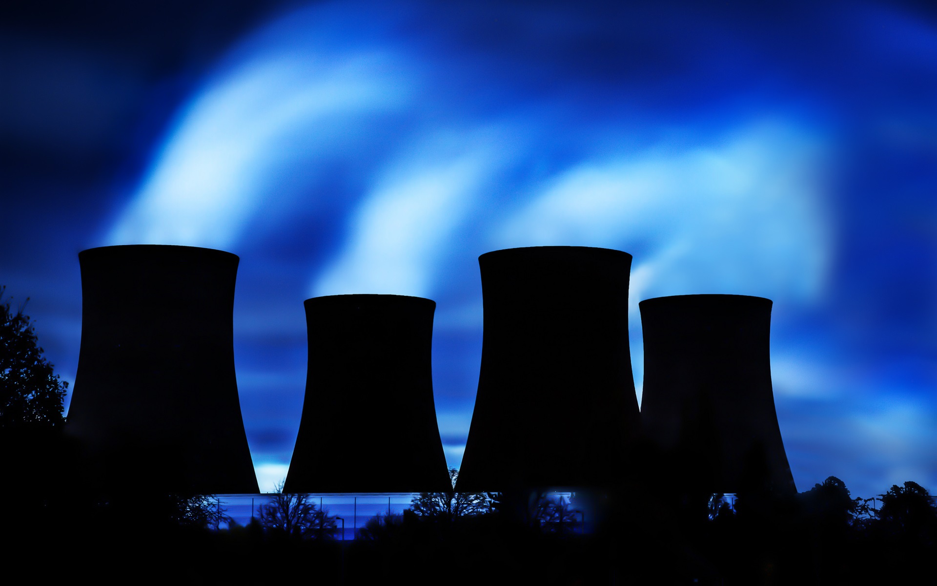 Wallpaper Thermal Power Plant, Cooling Tower, Silhouette, - Beautiful Nuclear Power Plant , HD Wallpaper & Backgrounds
