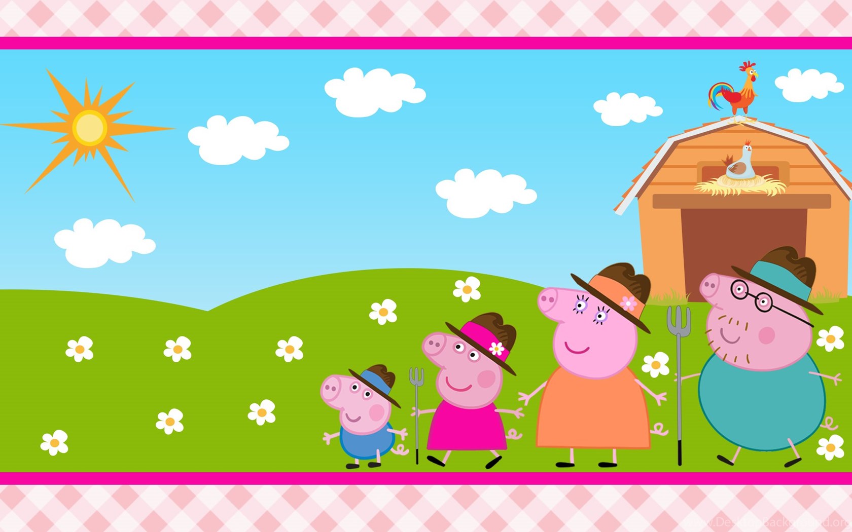 Peppa Pig Wallpapers For Desktop - Peppa Pig Background For Birthday , HD Wallpaper & Backgrounds
