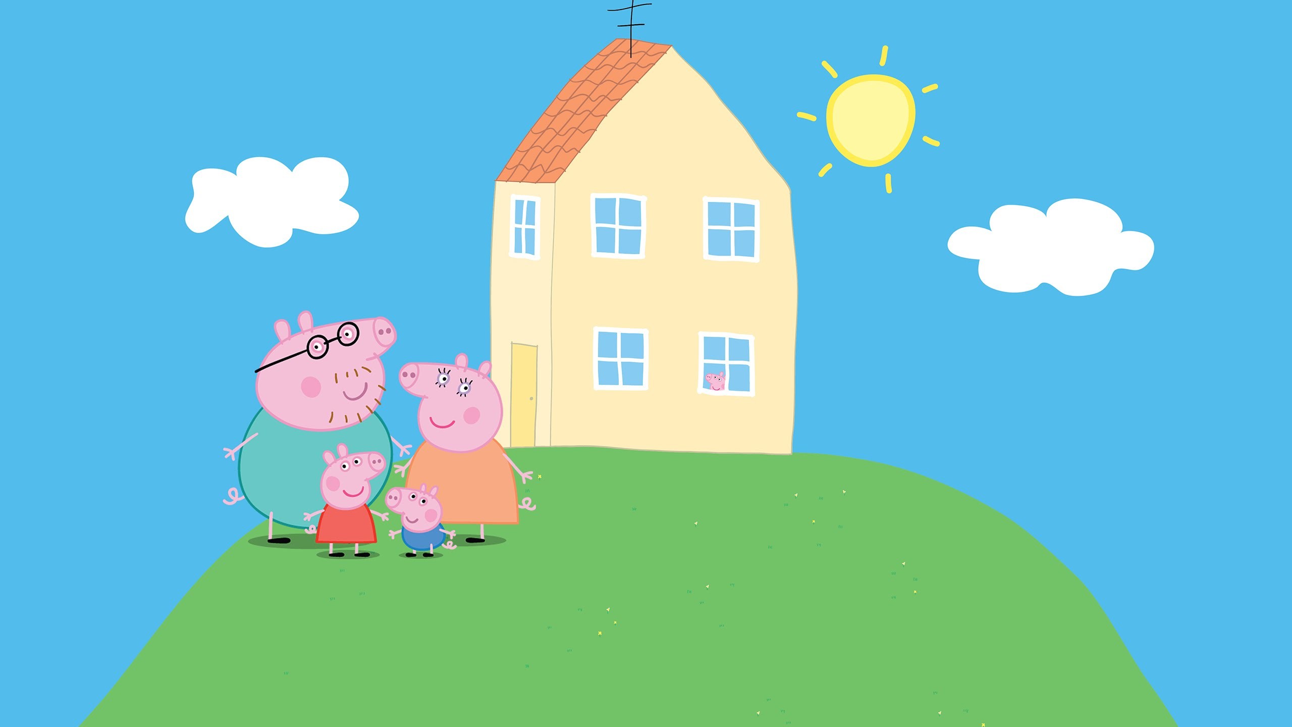 Peppa Pig Wallpaper - Peppa Pig Family And House , HD Wallpaper & Backgrounds