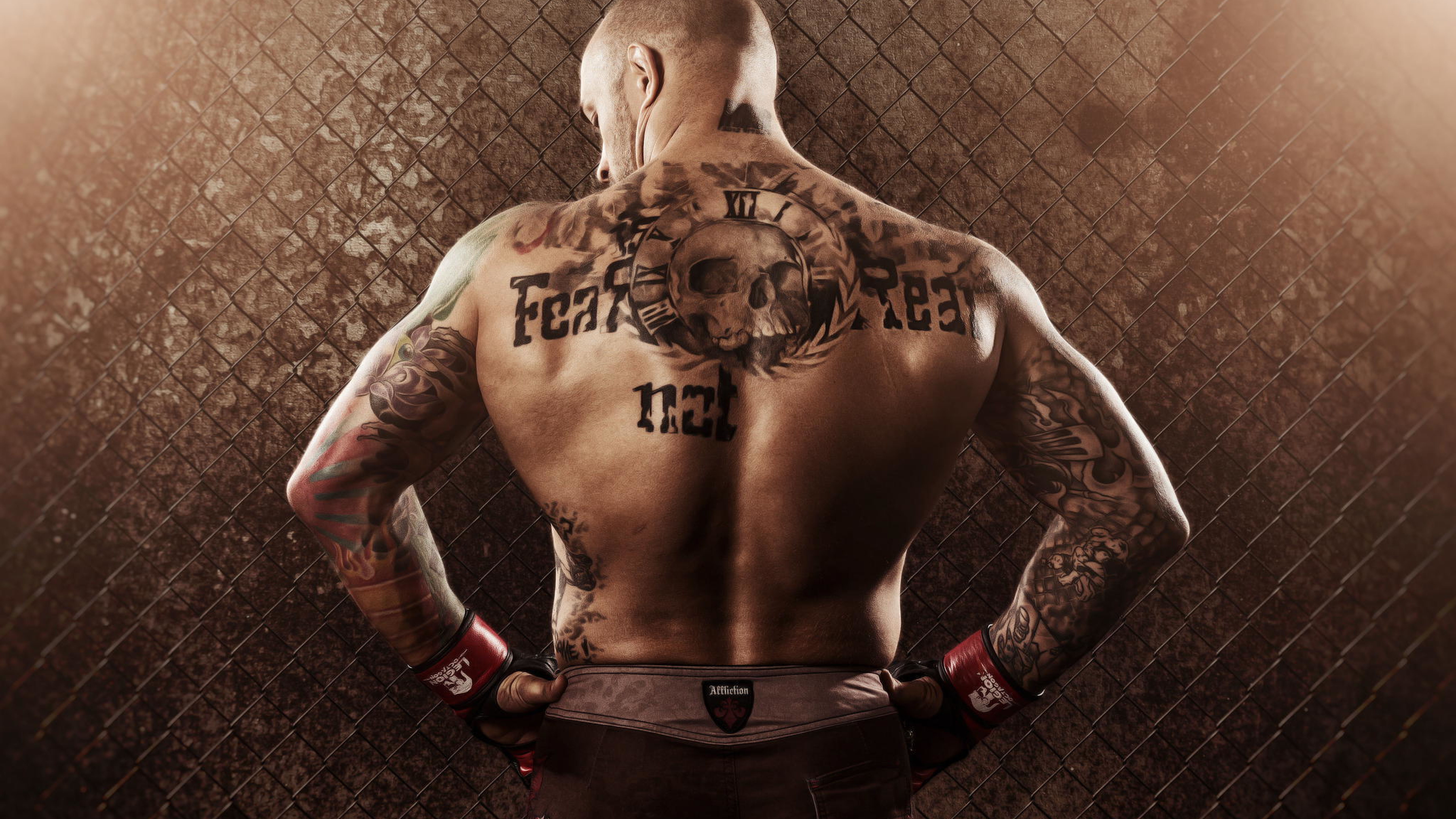 Mma Fighter Tattoo On Back , HD Wallpaper & Backgrounds