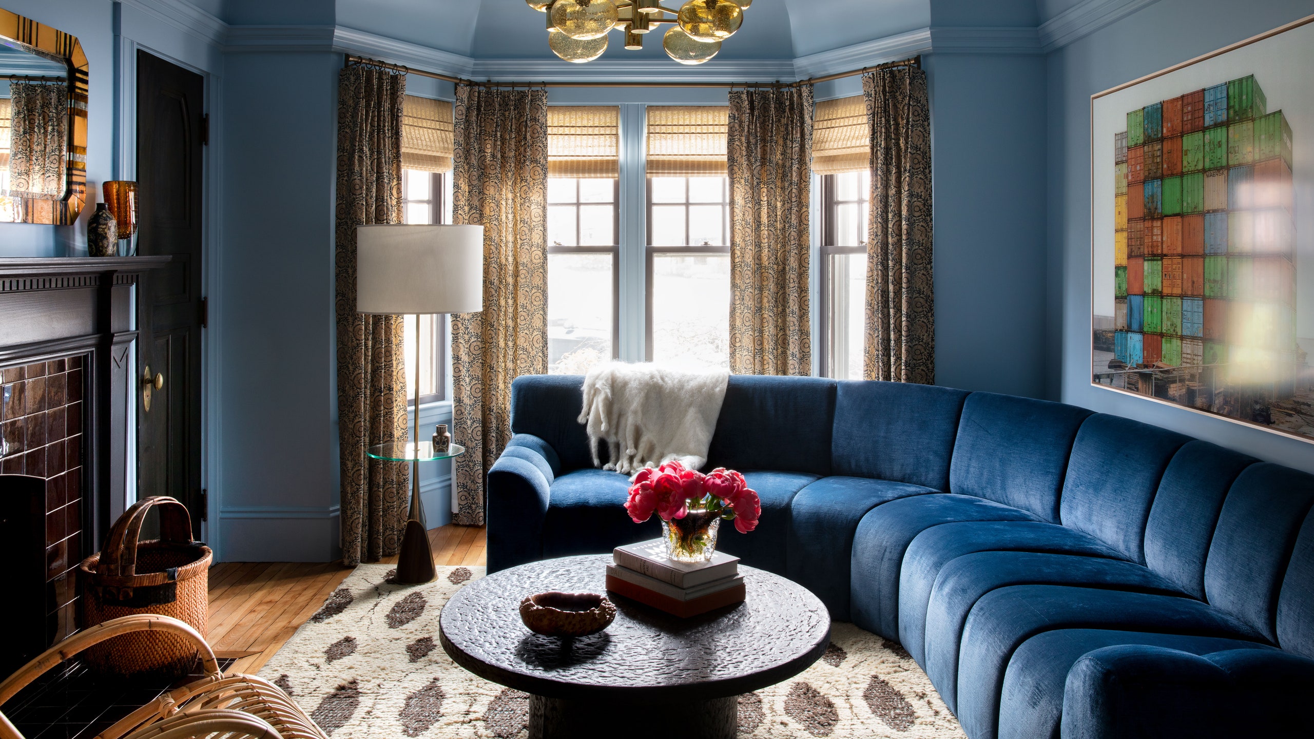 A Blue Living Room - Design , HD Wallpaper & Backgrounds