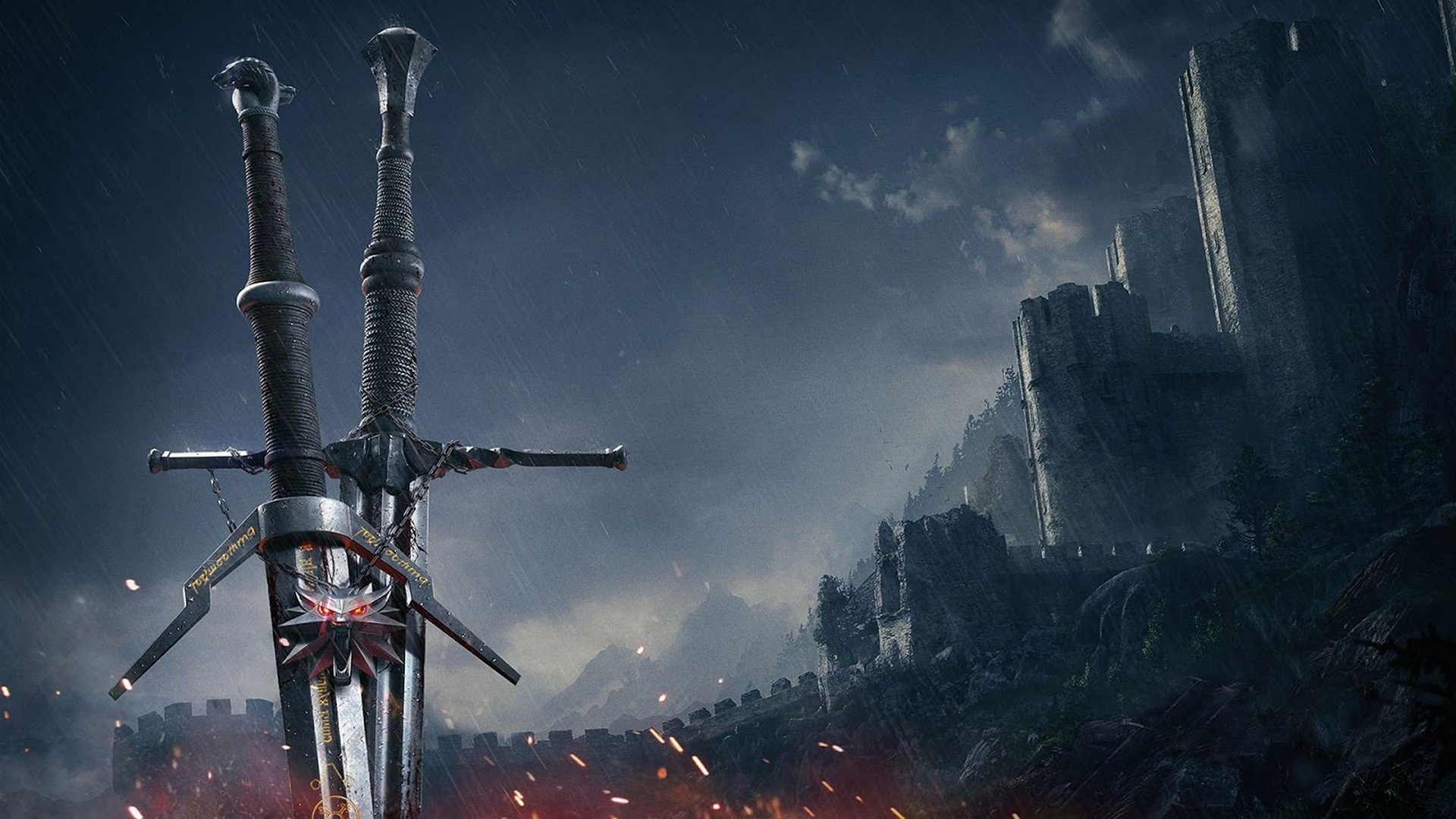 The Witcher Wallpaper Movie With High-resolution Pixel - Witcher 3 Wallpaper Swords , HD Wallpaper & Backgrounds
