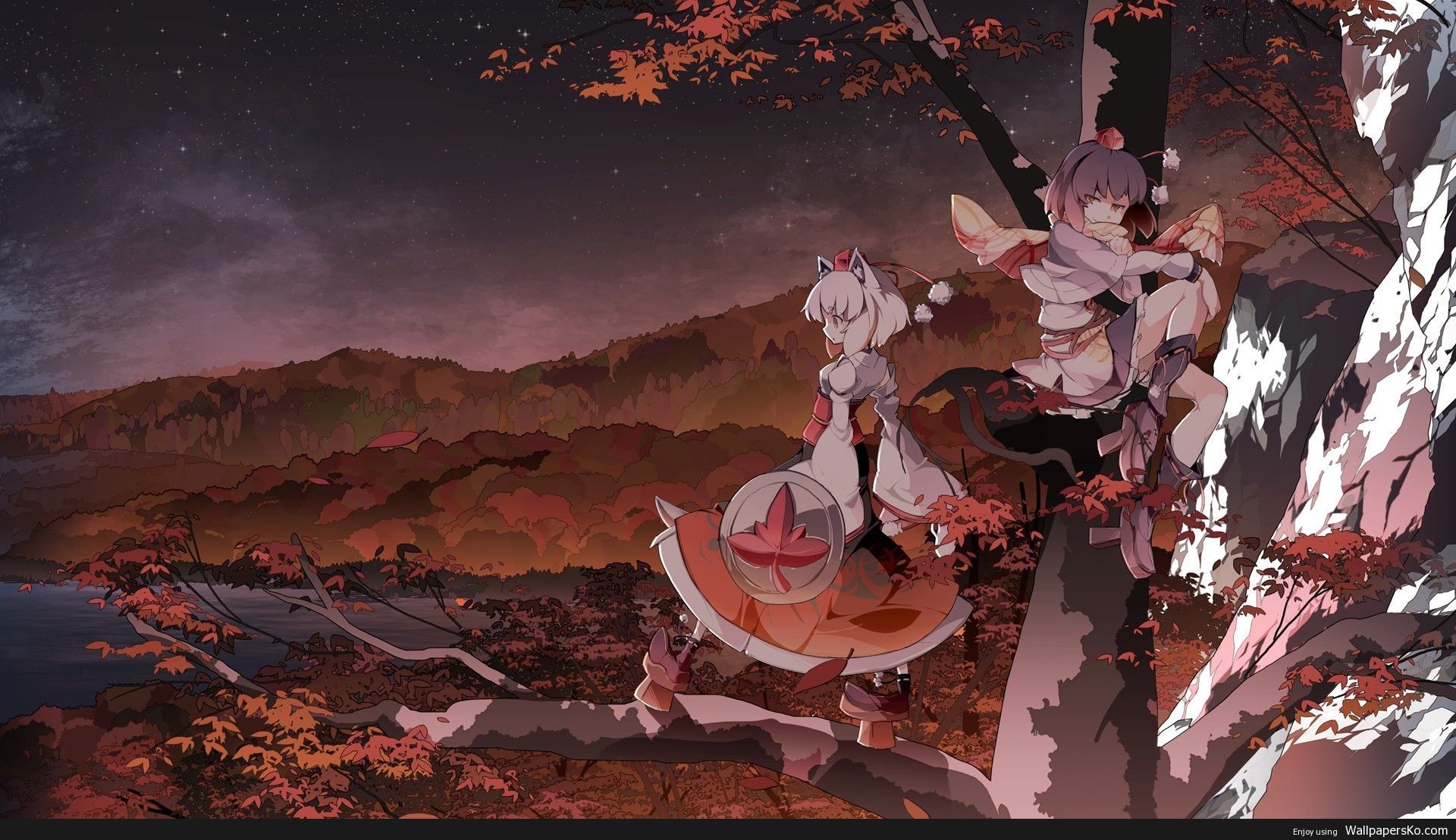 Touhou Wallpaper - Anime Girl Dual Monitor Wallpaper Hd , HD Wallpaper & Backgrounds