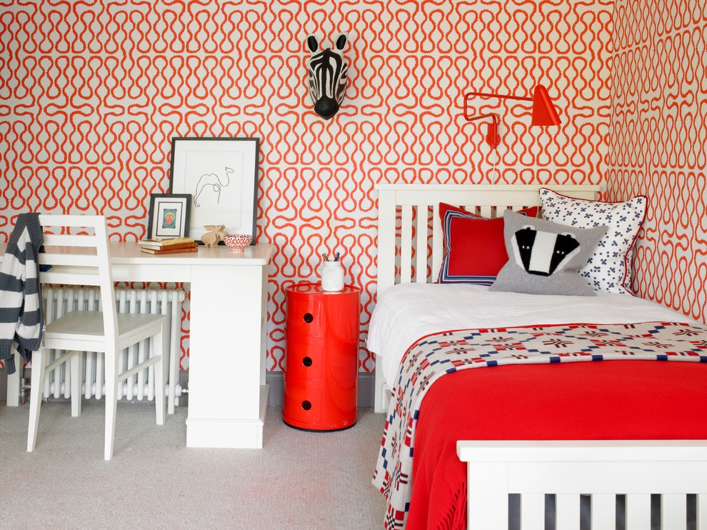 London Home Decor Trends With Removable Wallpaper Kids - Red Room Wallpaper Boys , HD Wallpaper & Backgrounds