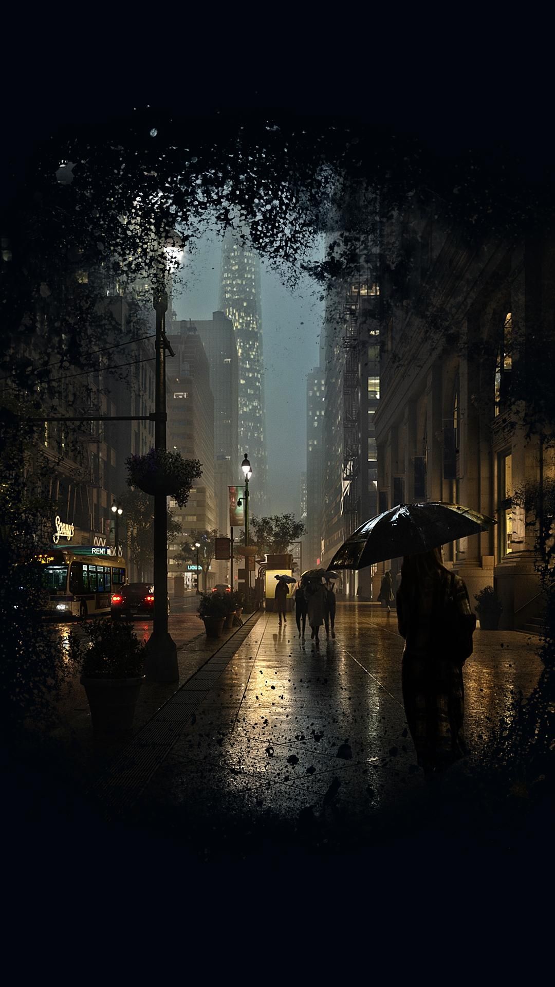 Darkness, Night, Water, Sky, Rain, Atmospheric Phenomenon, - Black Wallpaper Iphone 11 , HD Wallpaper & Backgrounds